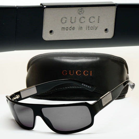 Gucci Sunglasses 2001 Vintage Wrap Black Grey Retro GG 1561/S 807/Y1 210125