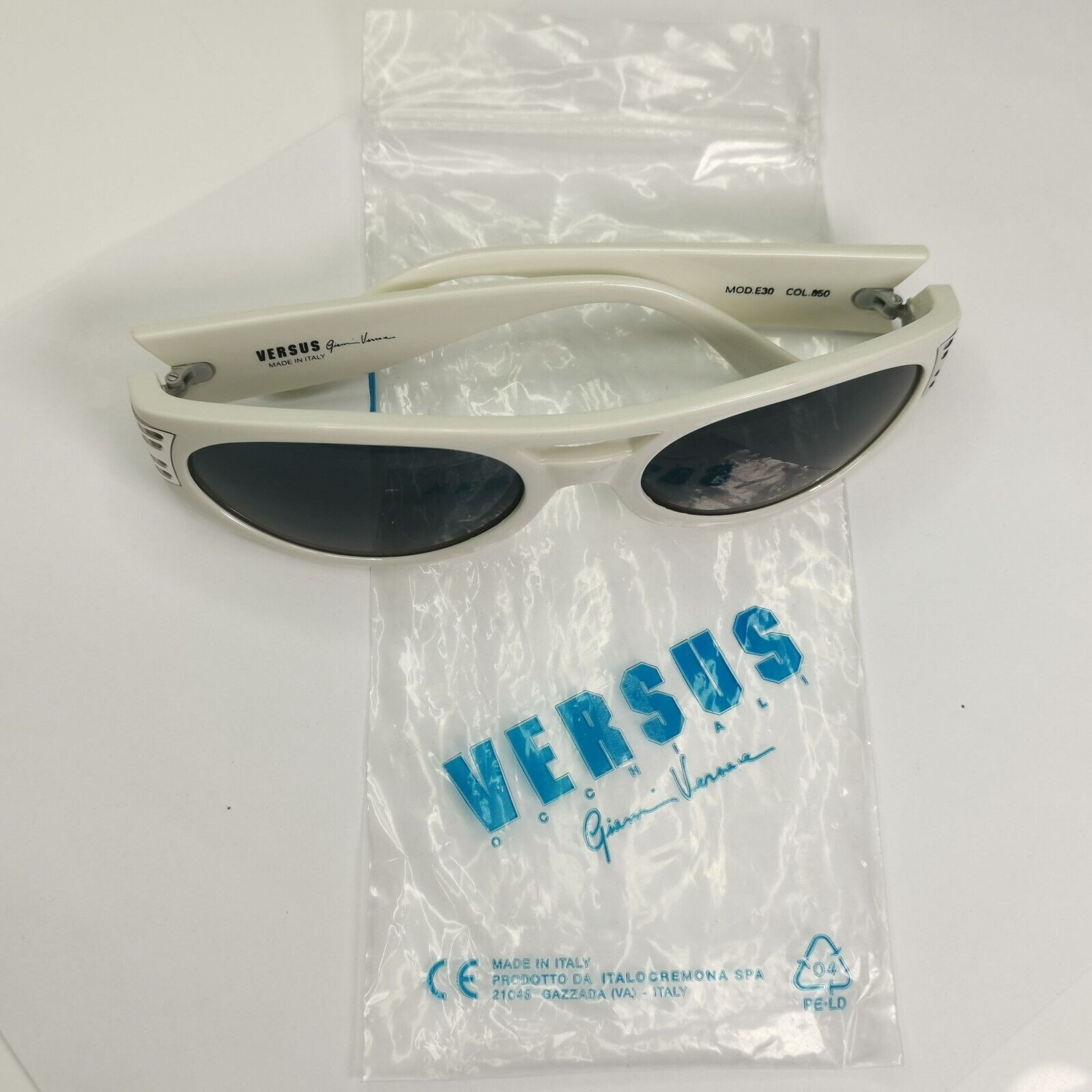 Versus Sunglasses 1996 by Gianni Versace Vintage White Grey MOD E30 COL 850