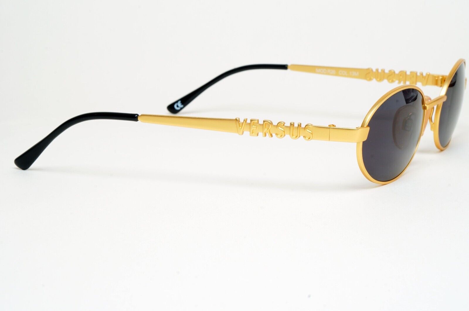 Versus Sunglasses 1996 by Gianni Versace Vintage Gold Black Oval MOD R26 COL 13M
