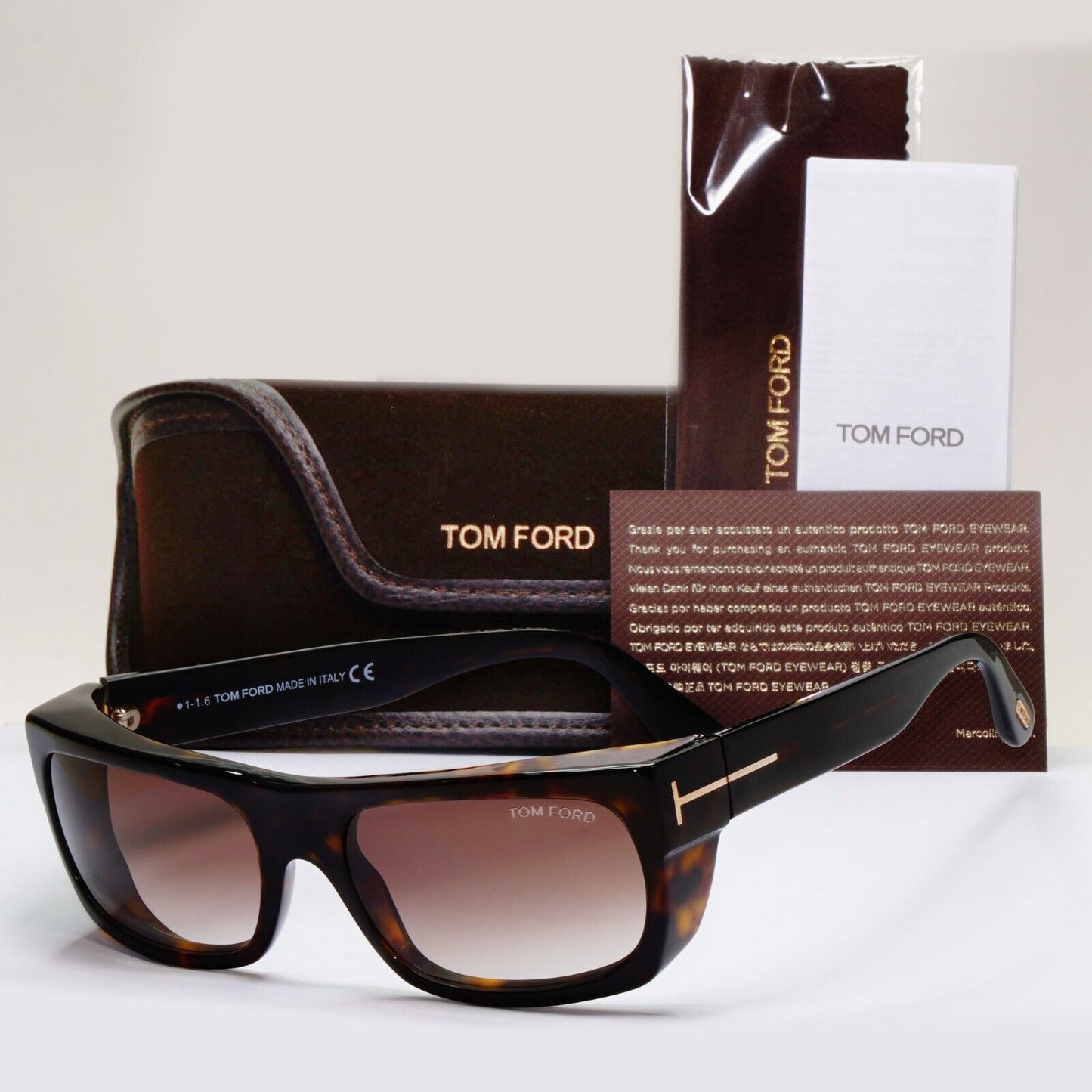 Tom Ford Sunglasses Toby Dark Brown Gradient Square Acetate FT0440 TF 440 52K