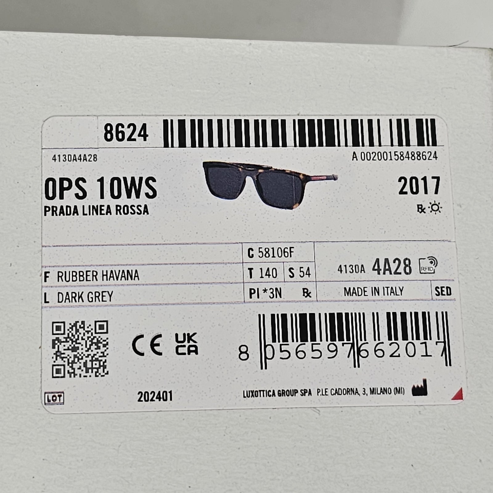 Prada Sunglasses Dark Brown Tortoiseshell Square Grey PS10WS SPS 10W 581-06F