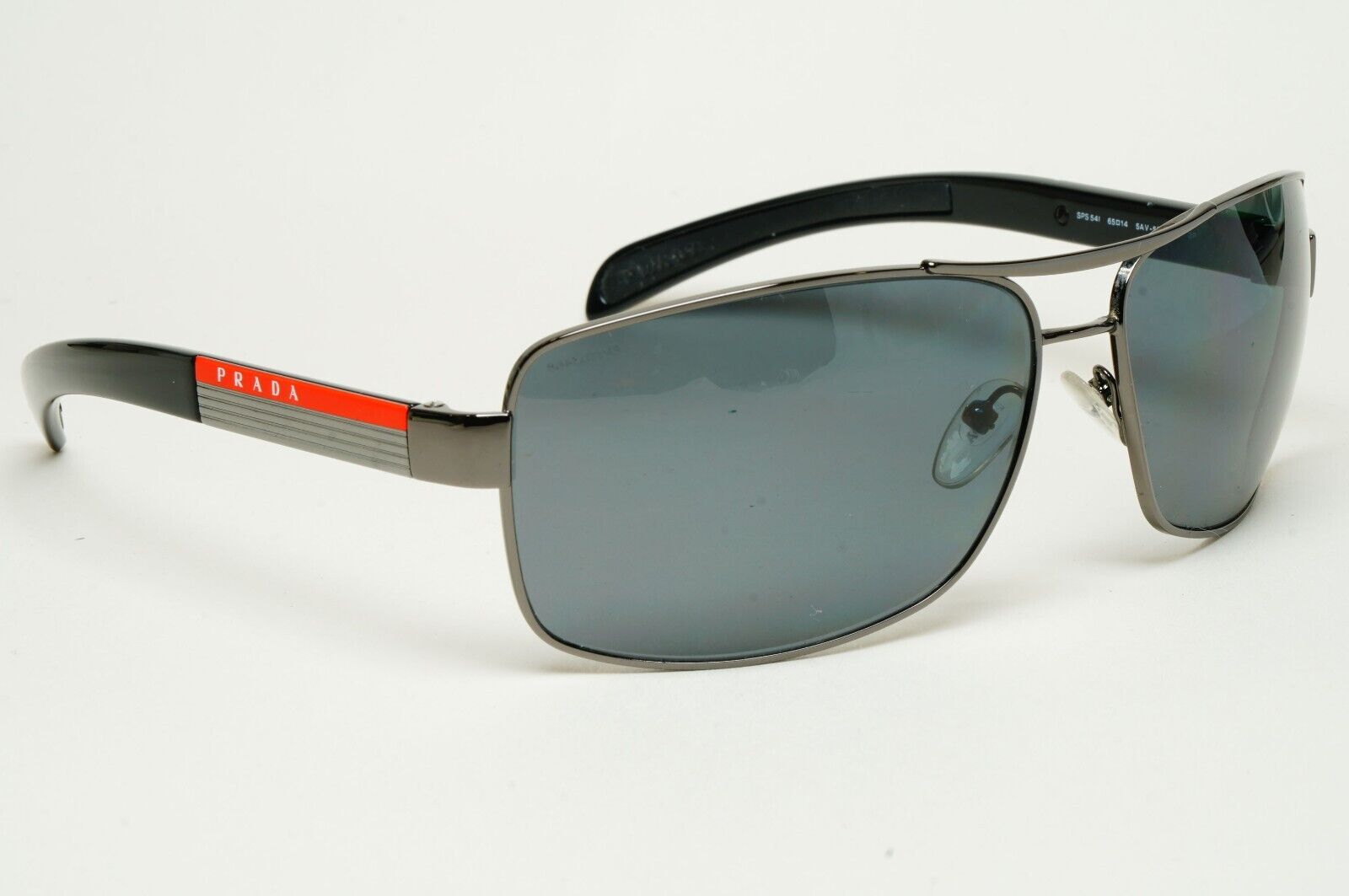 Prada Sunglasses Polarised Gunmetal Grey Square PS54IS SPS 54I 5AV-5Z1 250125