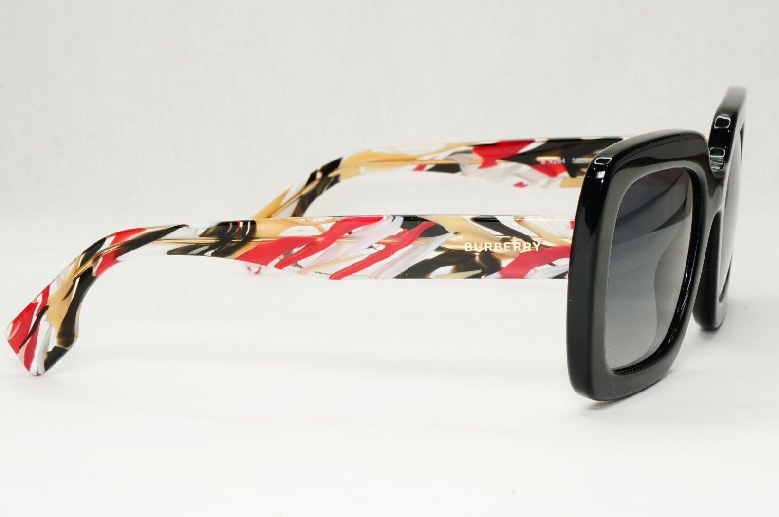 Burberry Sunglasses Black Polarized Grey Gradient  Square B 4284 3803/T3 52mm