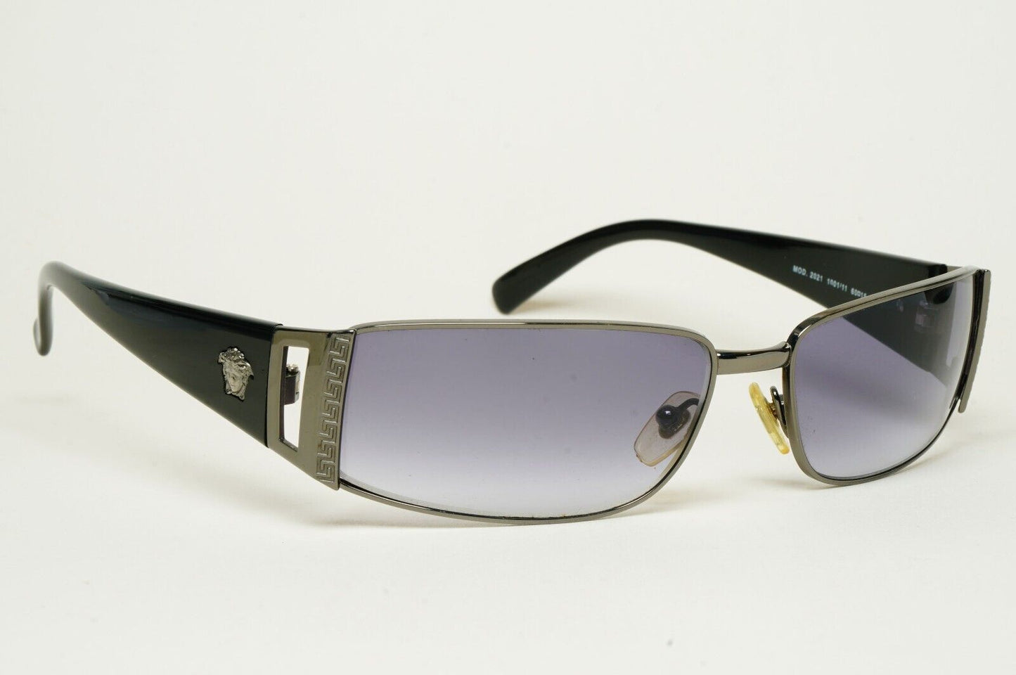 Versace Sunglasses 2003 Vintage Black Gunmetal Rectangle MOD 2021 1001/11 060125