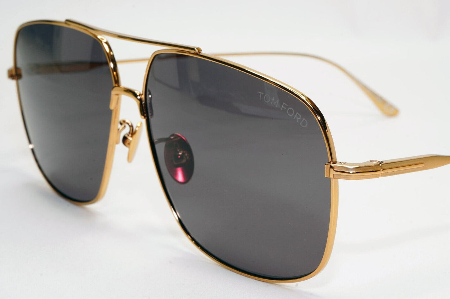 Tom Ford Sunglasses John-02 Titanium Gold Grey Pilot Navigator TF 746-D 30A 63mm