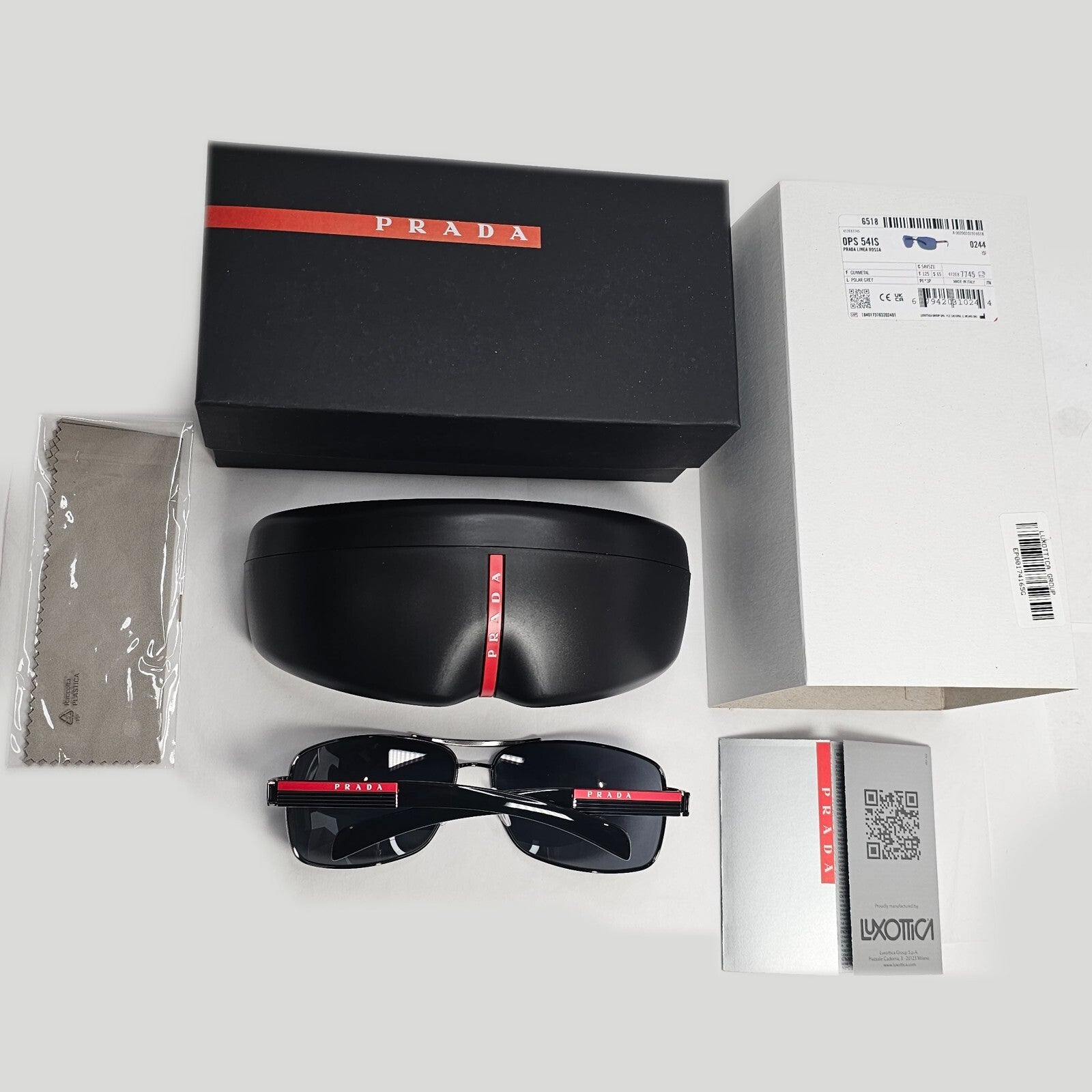 Prada Sunglasses Polarised Navigator Gunmetal Black PS54IS SPS 54I 5AV-5Z1 [a]