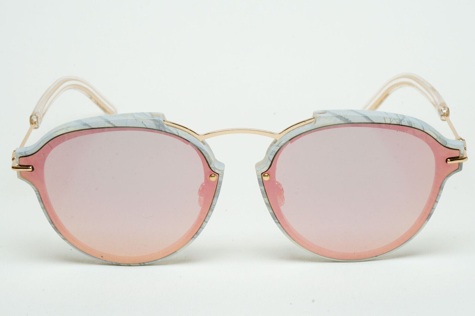 Dior Sunglasses Gold Grey Pale Pink Mirror Eclat GB70J 60mm 120125