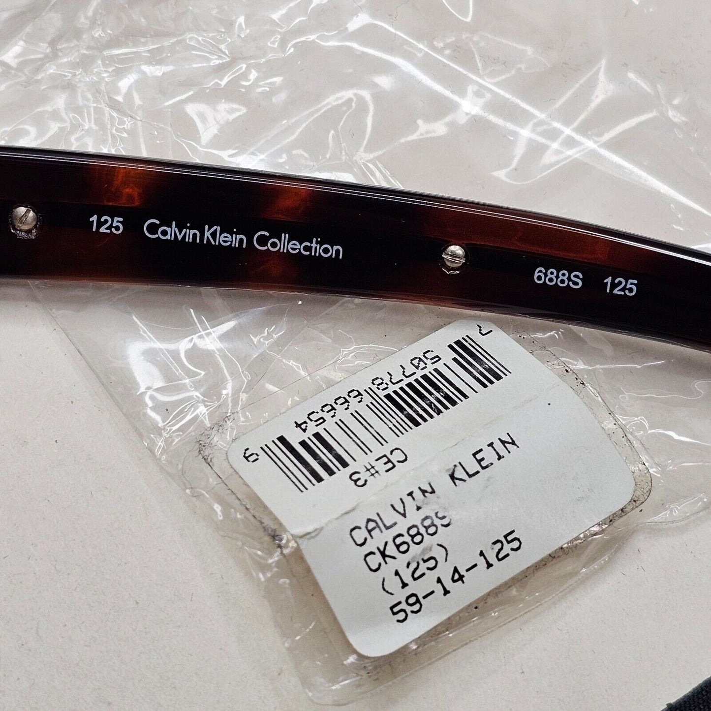 Calvin Klein Sunglasses 2005 Vintage Brown Tortoise Rectangle 688S 125 121124