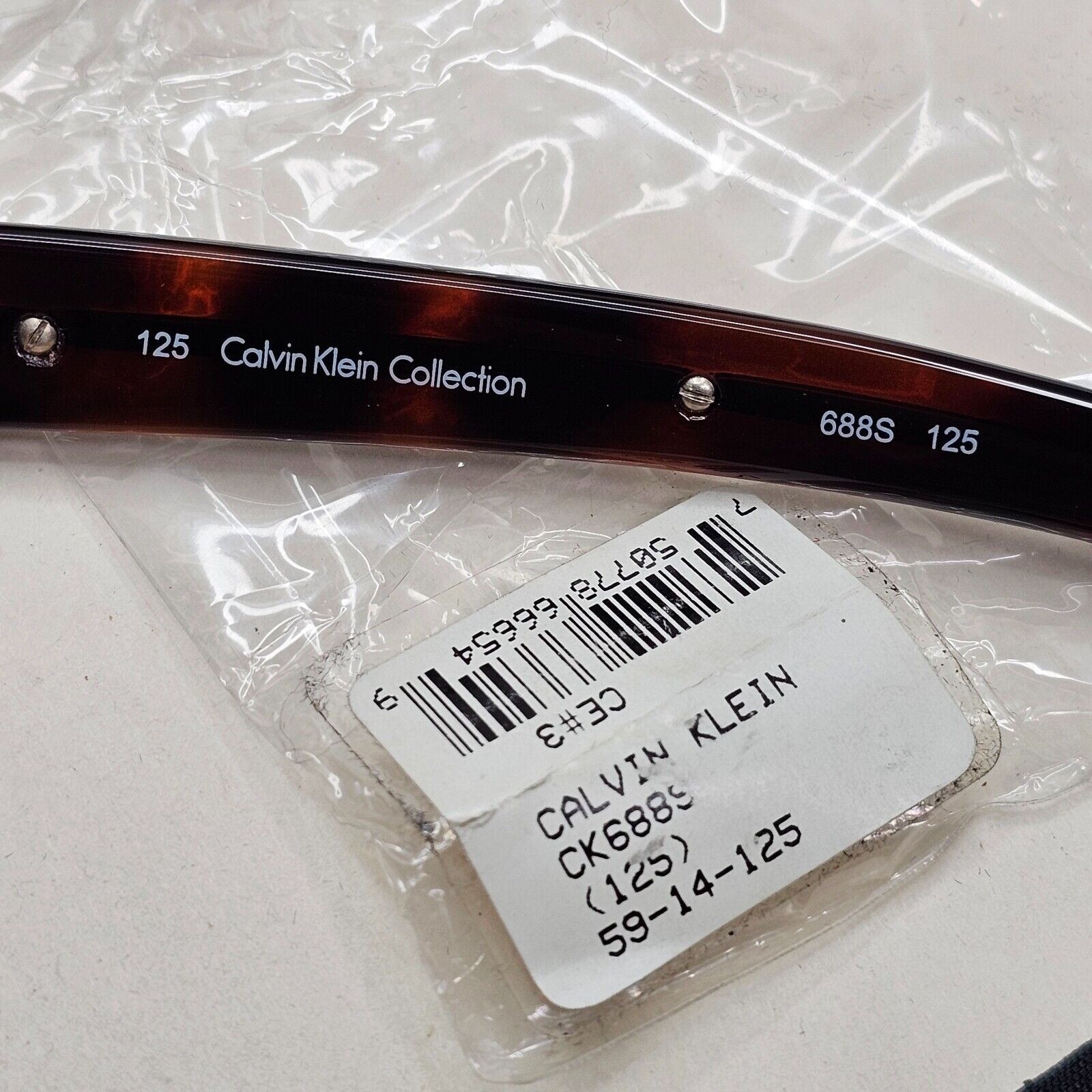Calvin Klein Sunglasses 2005 Vintage Brown Tortoise Rectangle 688S 125 121124