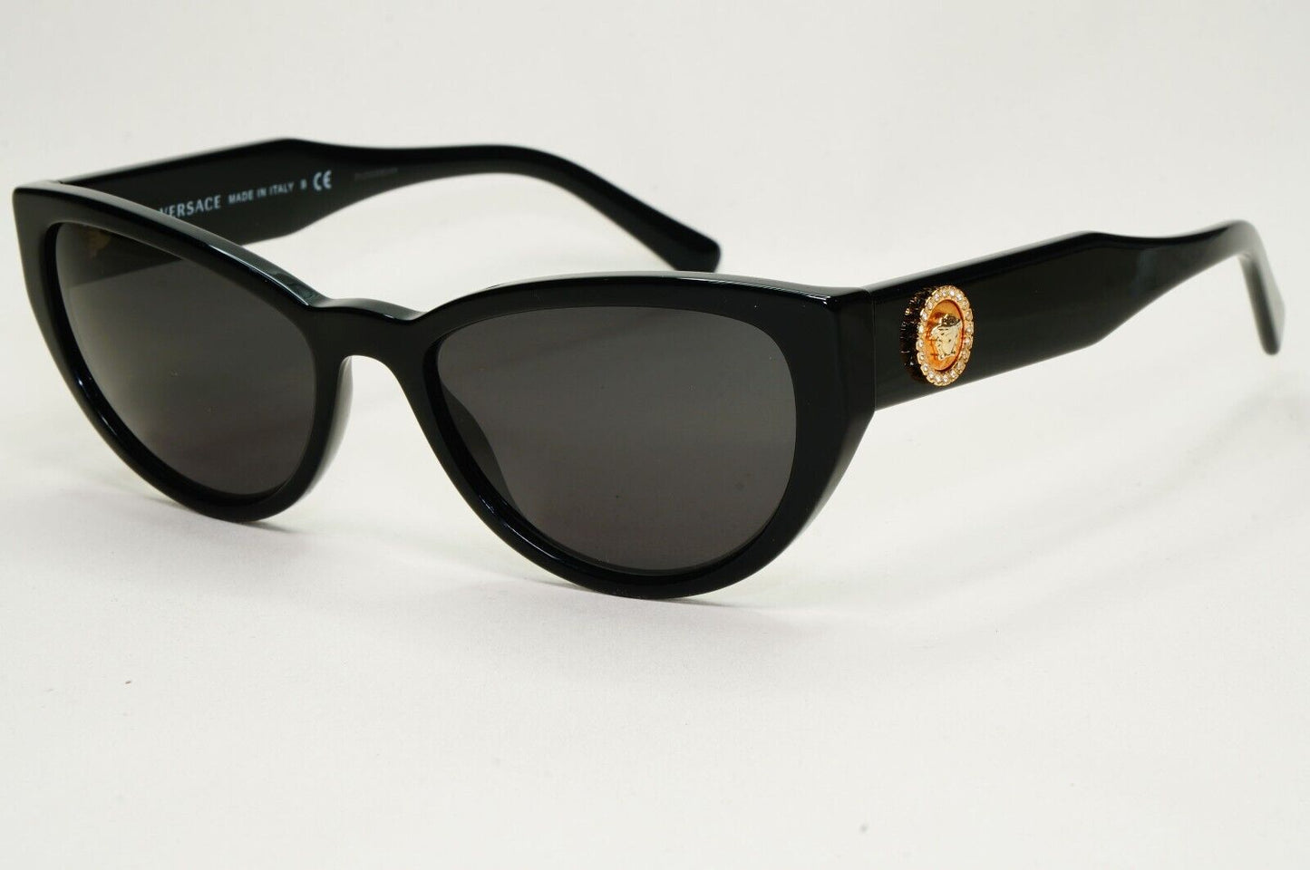 Versace Sunglasses Black Gold Medusa Cat Eye MOD VE 3280-B GB1 53mm