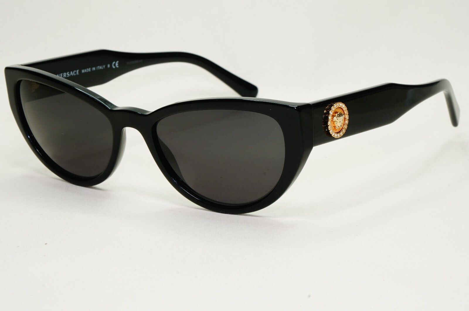 Versace Sunglasses Black Gold Medusa Cat Eye MOD VE 3280-B GB1 53mm