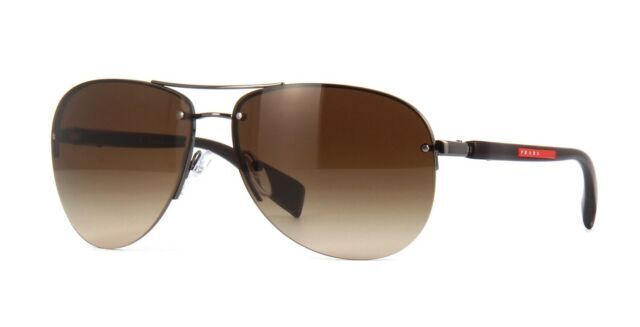 Prada Sunglasses Brown Gradient Pilot Rimless PS56MS SPS 56M 5AV-6S1 62mm [a]