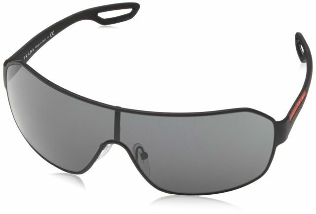 Prada Sunglasses Black Shield Visor Ski Sport Wrap PS52QS SPS 52Q DG0-1A1 [a]