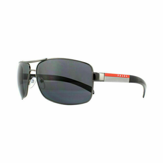Prada Sunglasses Polarised Navigator Gunmetal Black PS54IS SPS 54I 5AV-5Z1 [a]